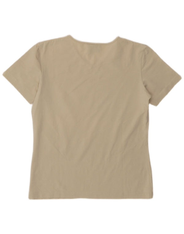 T-Shirt Donna Trussardi Jeans Top UK 16 Large Beige