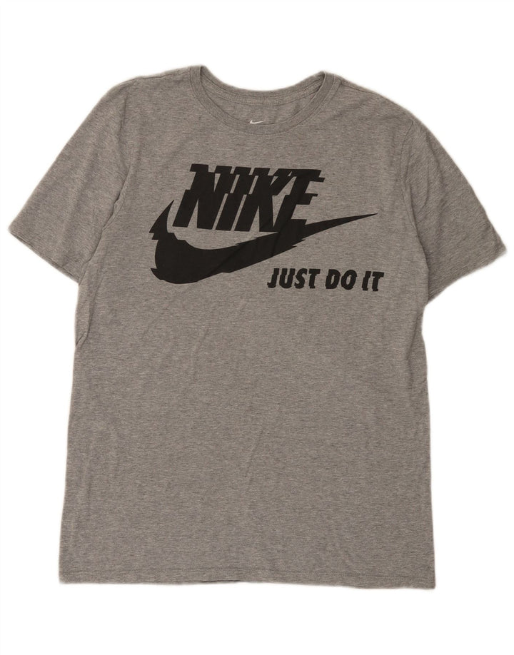 Maglietta Nike da uomo con grafica dal taglio atletico, grigio medio