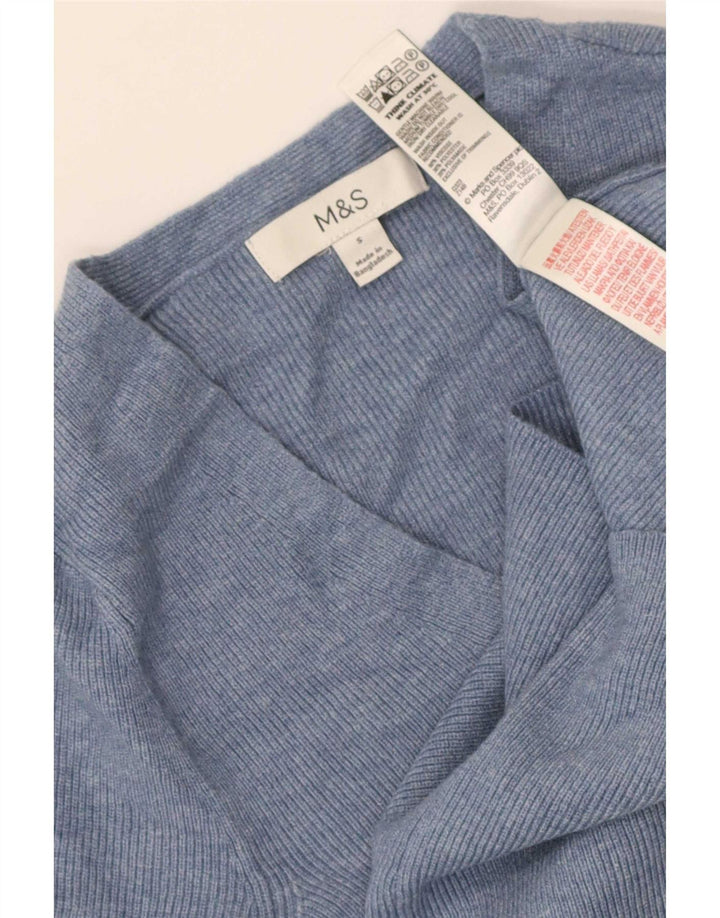 Top camicetta da donna Marks & Spencer UK 8 piccola viscosa blu