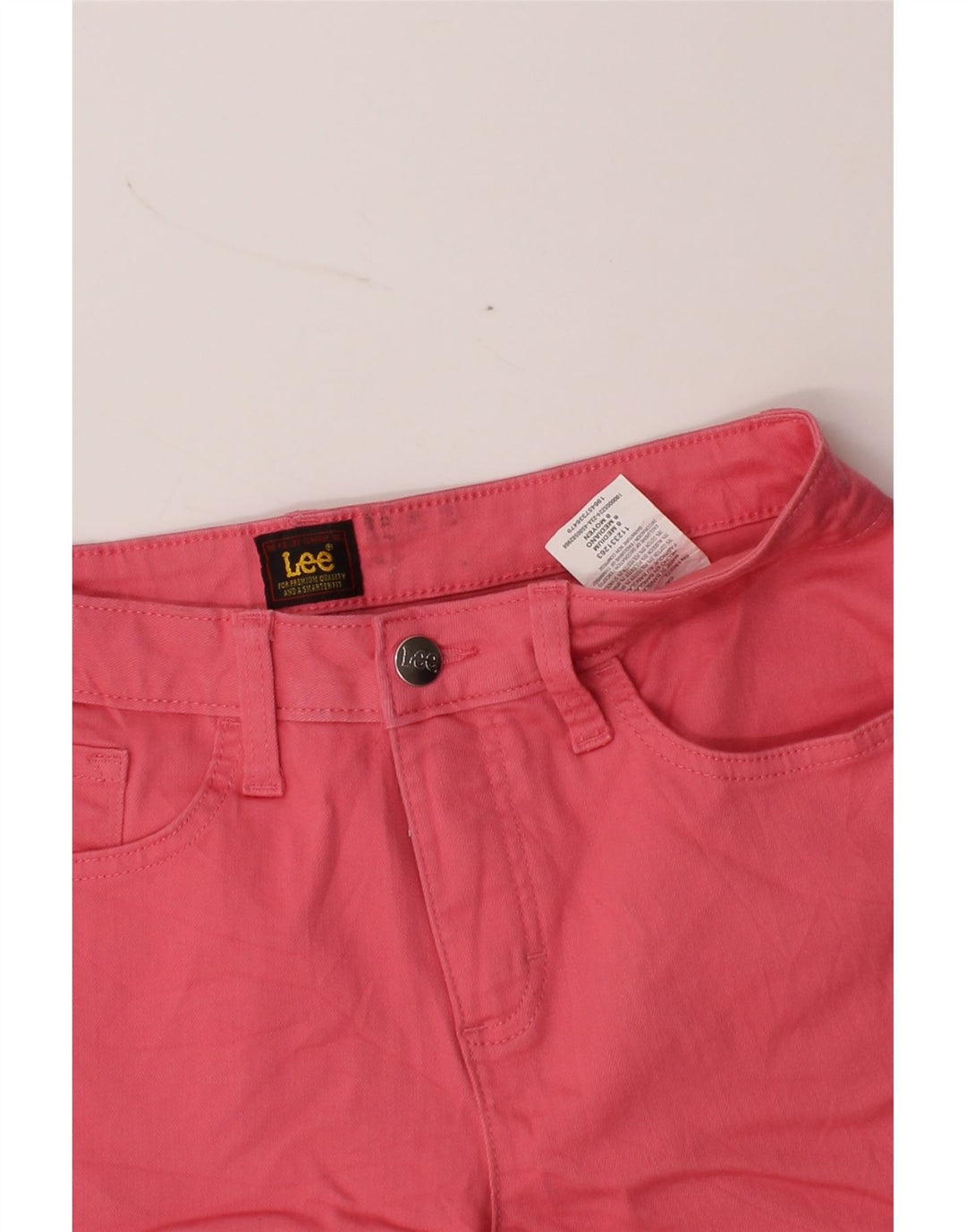 LEE Womens Denim Shorts US 8 Medium W30 Pink Cotton Vintage Lee and Second-Hand Lee from Messina Hembry 
