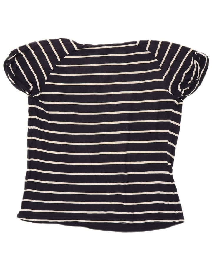 TOMMY HILFIGER T-shirt da donna Top UK 14 Medium Navy Blue Striped