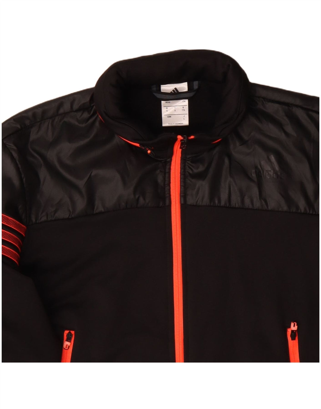 Giacca da tuta da uomo con cappuccio Adidas UK 38/40 Medium Nero Poliestere