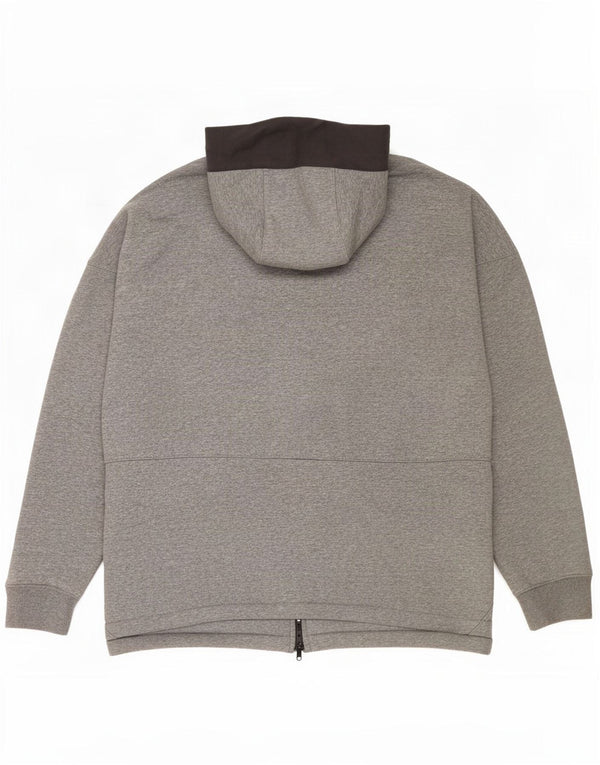 Felpa con cappuccio e zip Nike da uomo XL in cotone color block grigio