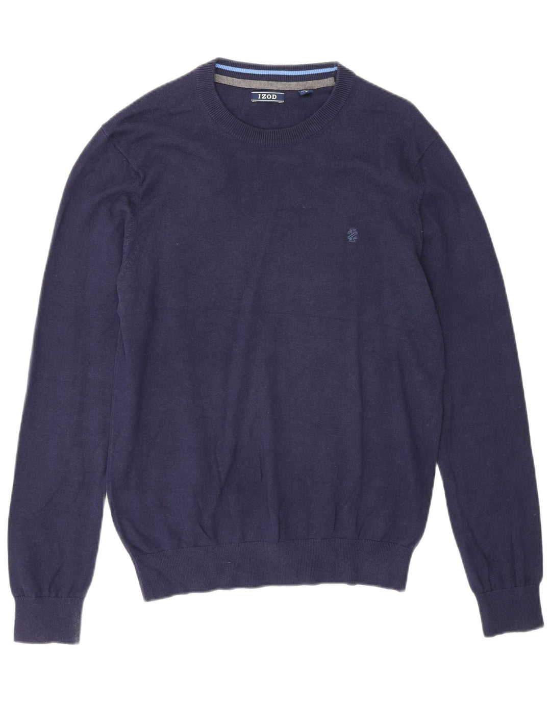 Maglione maglione girocollo da uomo Izod in cotone blu navy medio