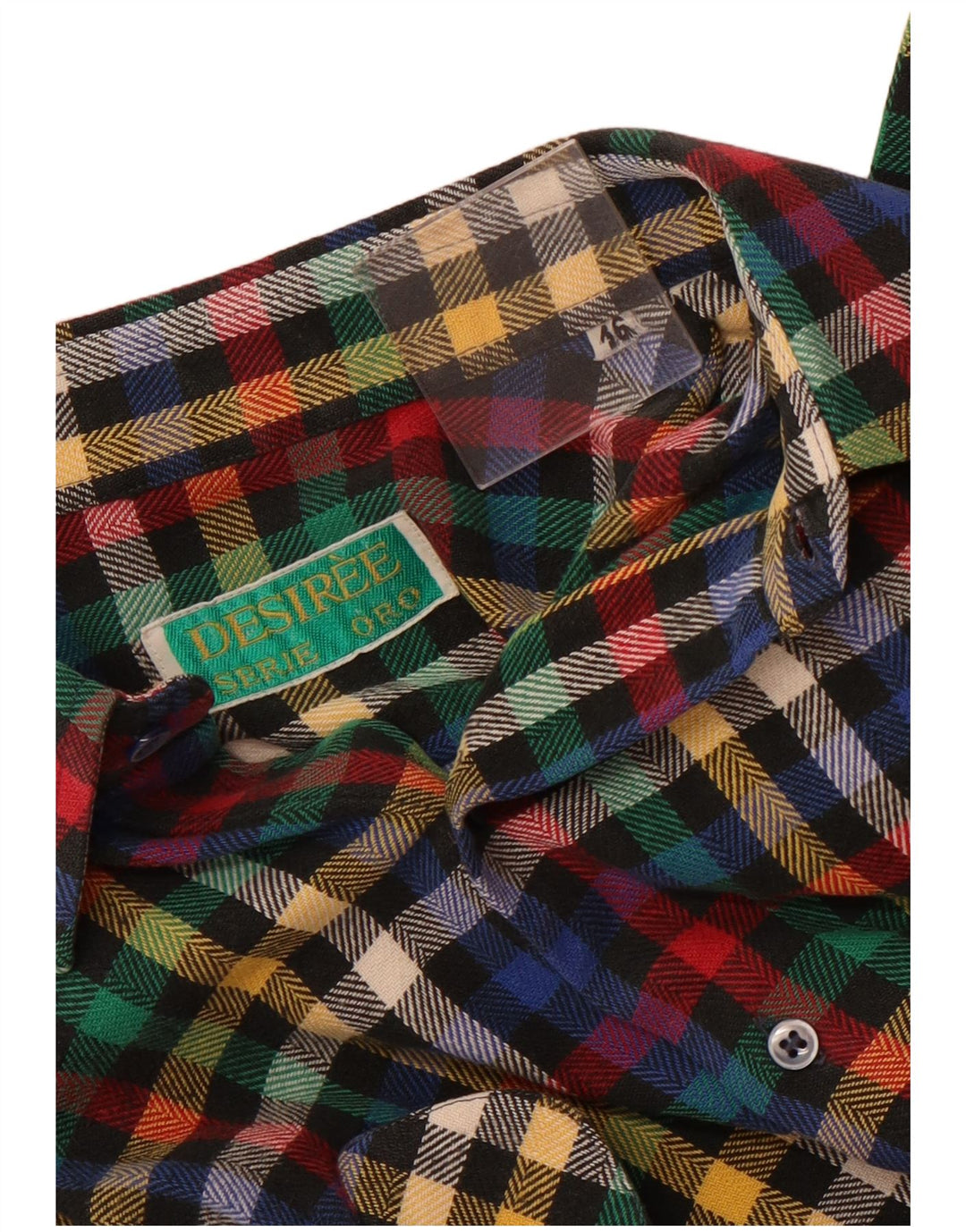 Desiree Camicia da uomo in flanella taglia 16 grande motivo a quadri multicolore