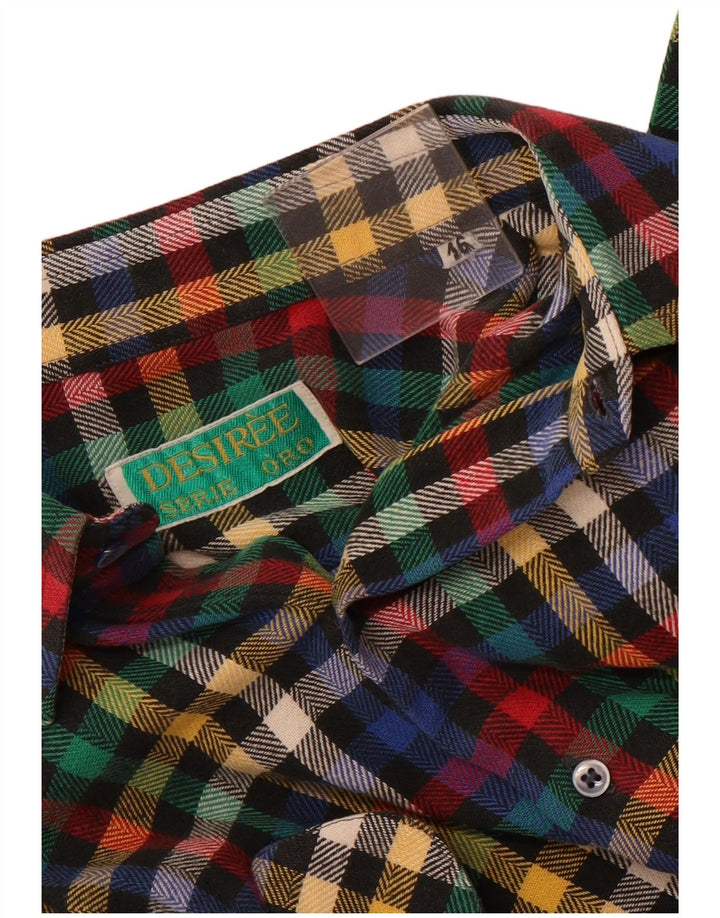 Desiree Camicia da uomo in flanella taglia 16 grande motivo a quadri multicolore