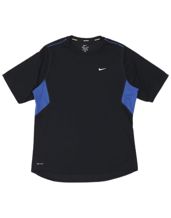 T-shirt Nike Dri Fit da uomo, taglia grande, color block blu navy