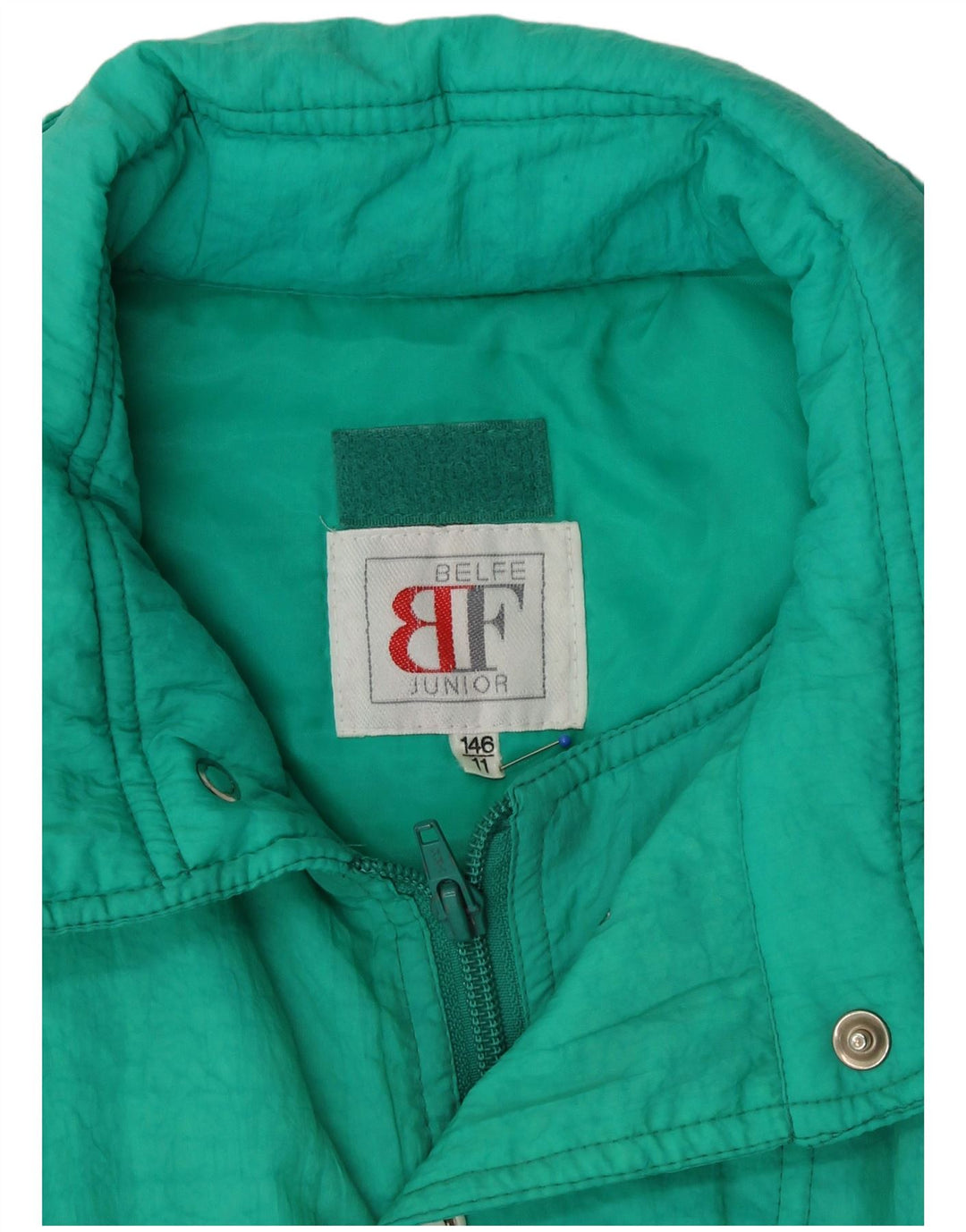 Giacca da sci grafica oversize per ragazze Belfe 10-11 anni verde poliammide anni '80