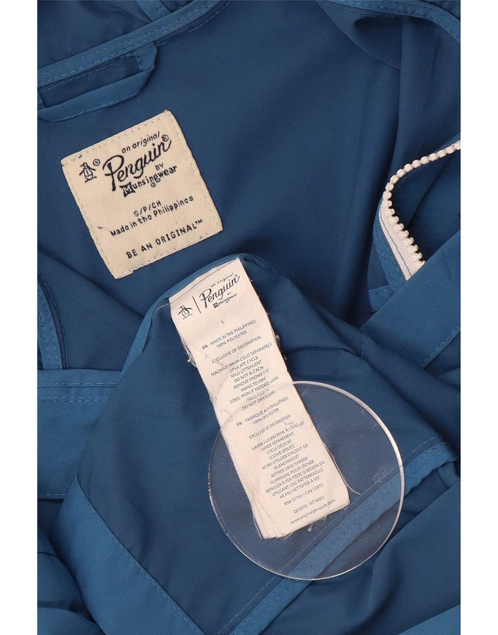 Giacca antipioggia da uomo con cappuccio Penguin UK 36 Small Blu Poliestere