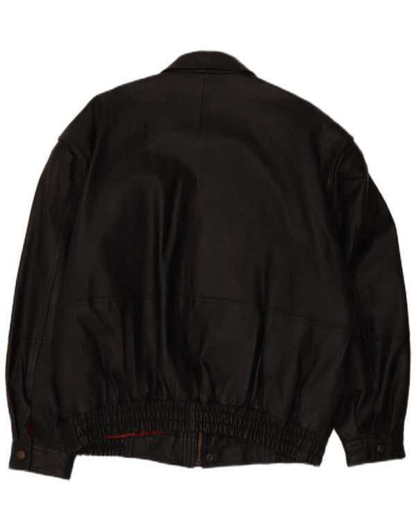 Giacca in pelle da uomo C&A IT 50 Large in pelle nera