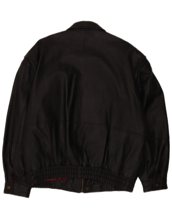 Giacca in pelle da uomo C&A IT 50 Large in pelle nera