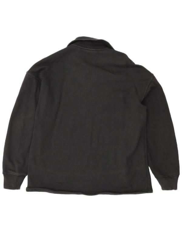 Felpa da donna oversize con collo con zip Adidas, maglione UK 10, piccola, cotone nero