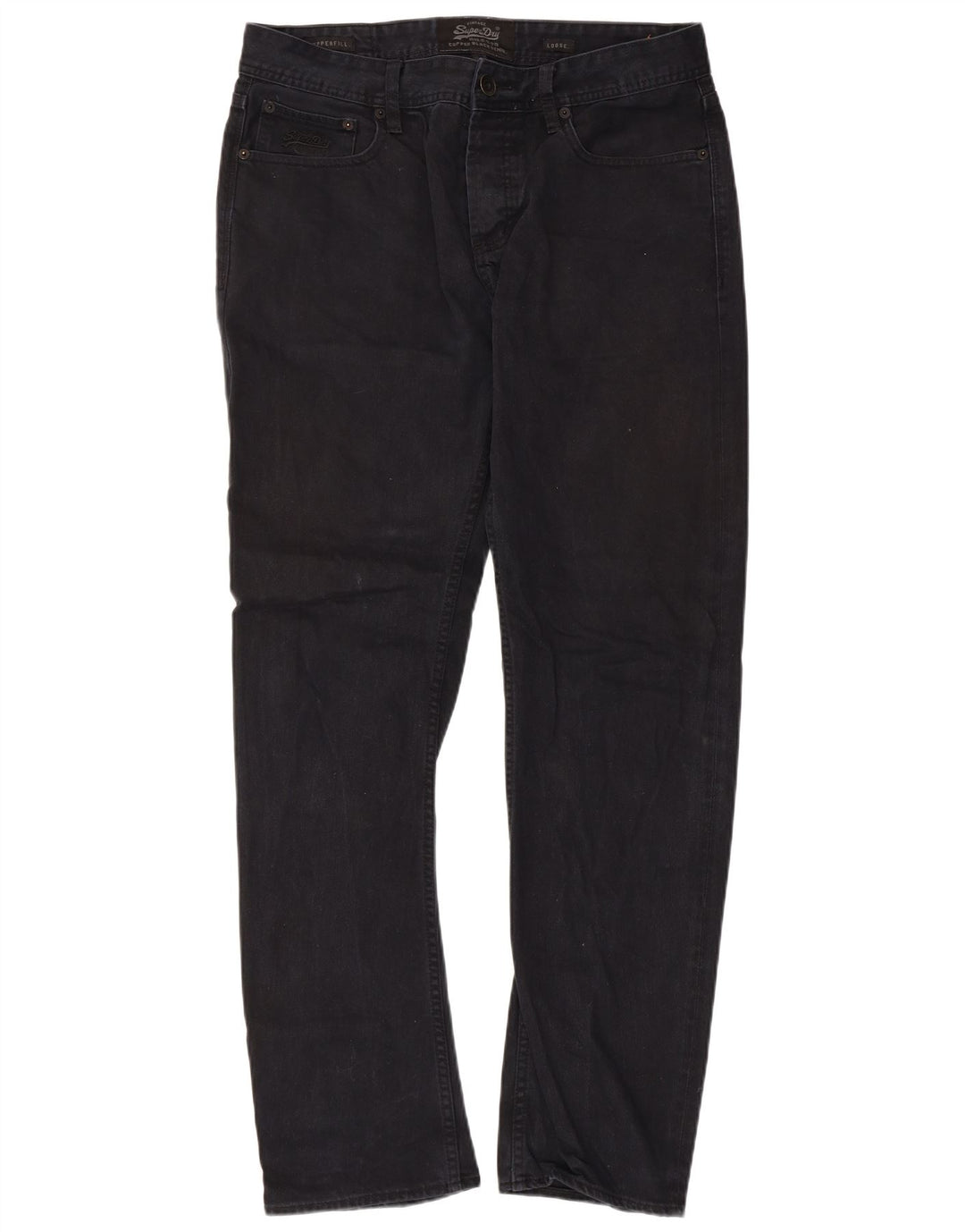 Jeans larghi da uomo in rame SUPERDRY W34 L32 cotone nero