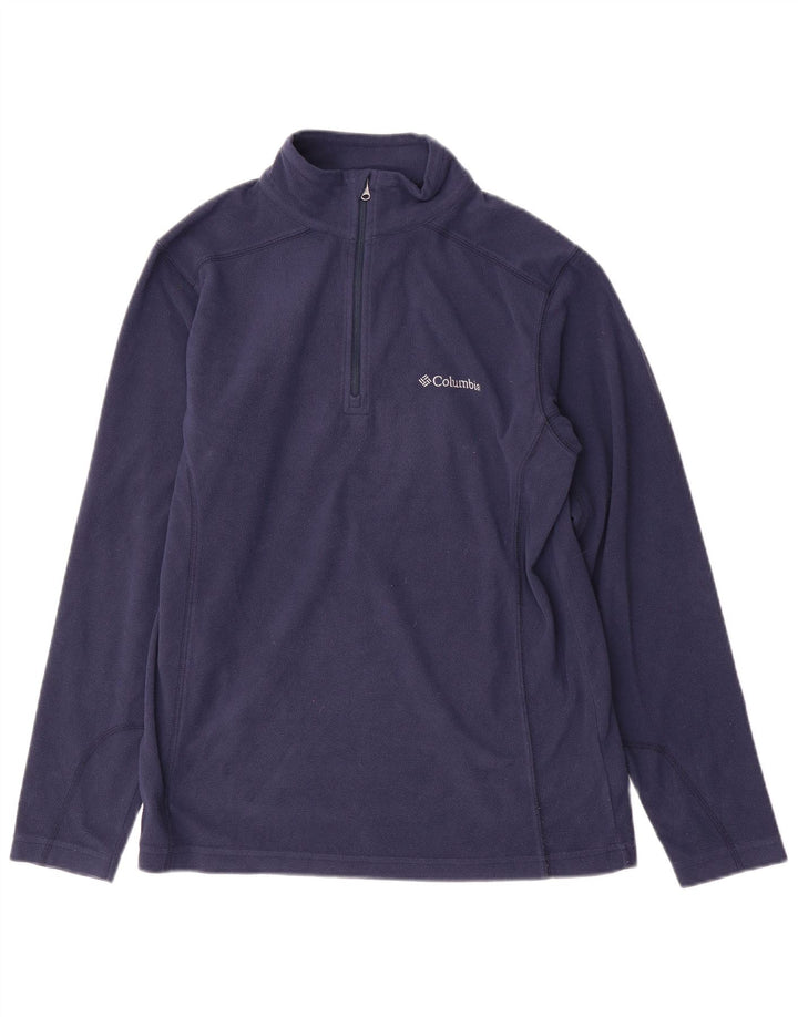 Maglione in pile da uomo Columbia con zip e collo piccolo in poliestere blu navy