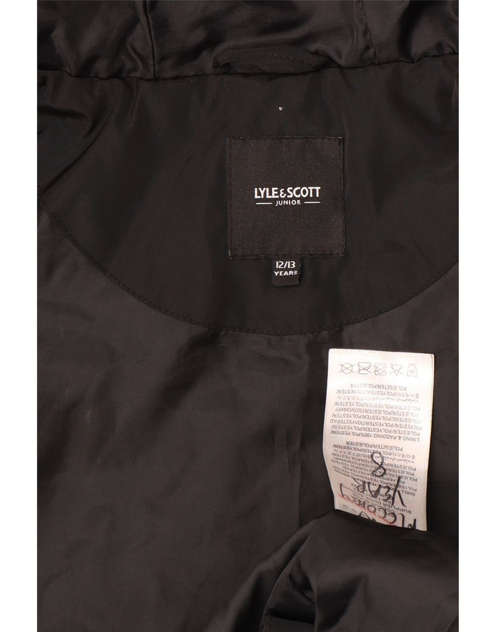 Giacca imbottita con cappuccio Lyle & Scott da ragazzo 12-13 anni in poliestere nero