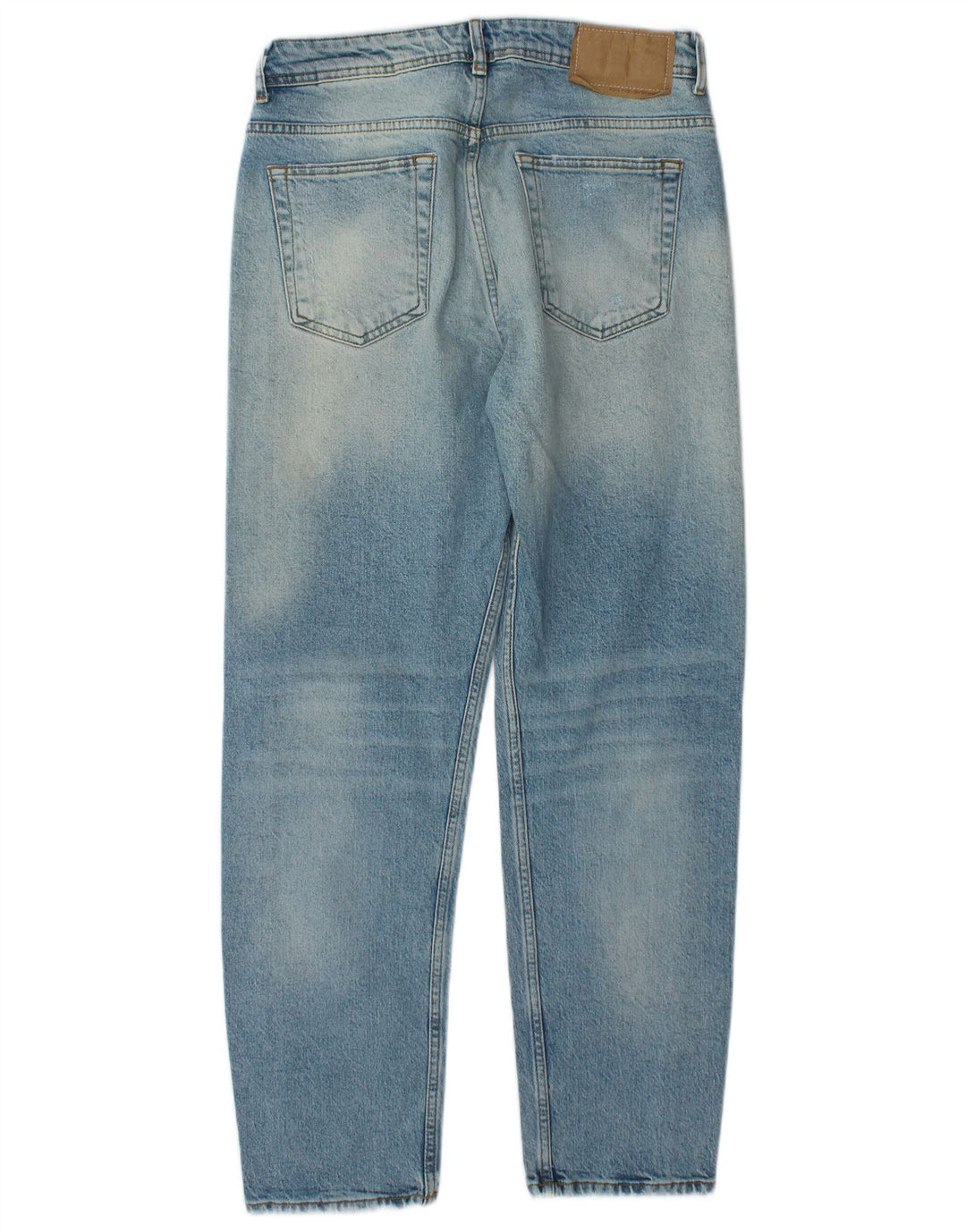 Jeans dritti invecchiati da uomo Zara EU 40 medio W31 L29 cotone blu