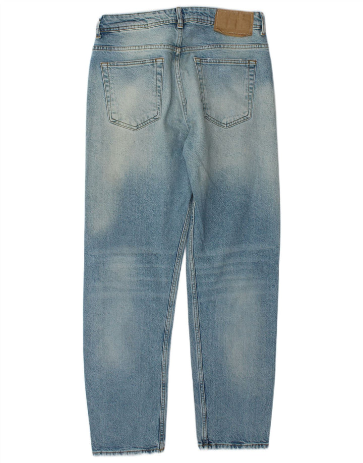 Jeans dritti invecchiati da uomo Zara EU 40 medio W31 L29 cotone blu
