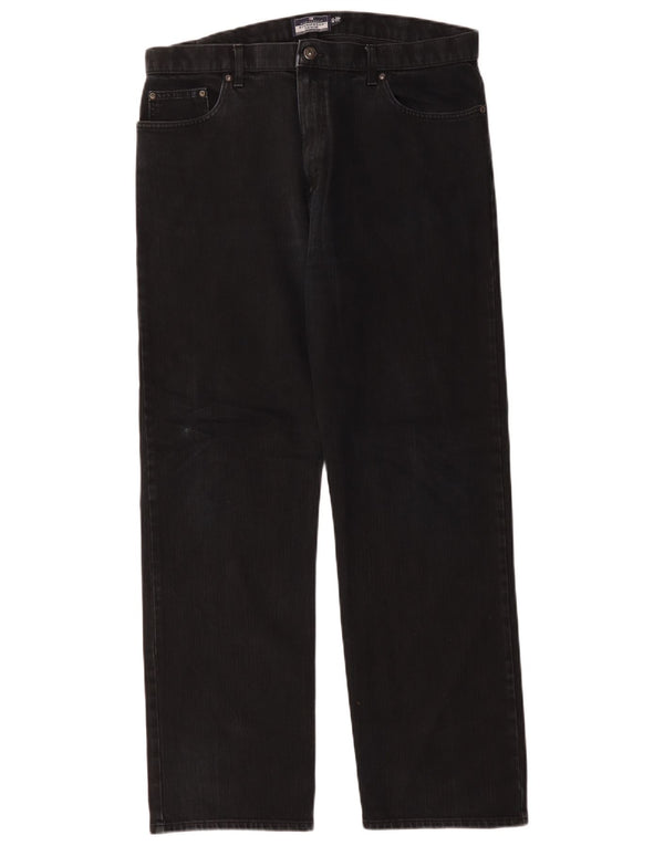 Jeans dritti da uomo Marks & Spencer blu Harbour W36 L31 cotone nero