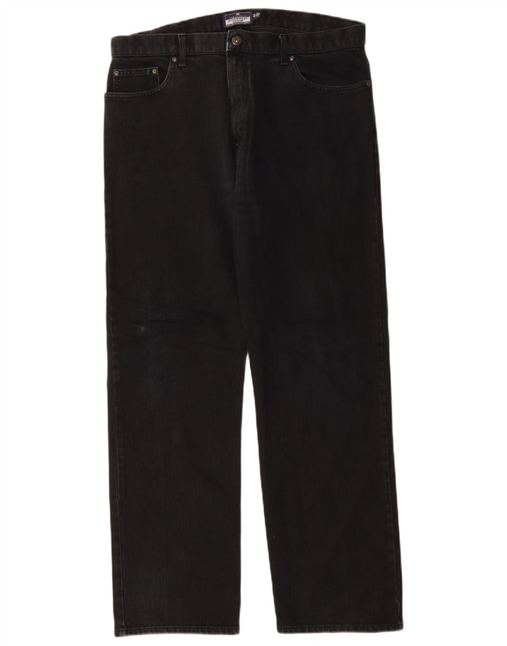 Jeans dritti da uomo Marks & Spencer blu Harbour W36 L31 cotone nero
