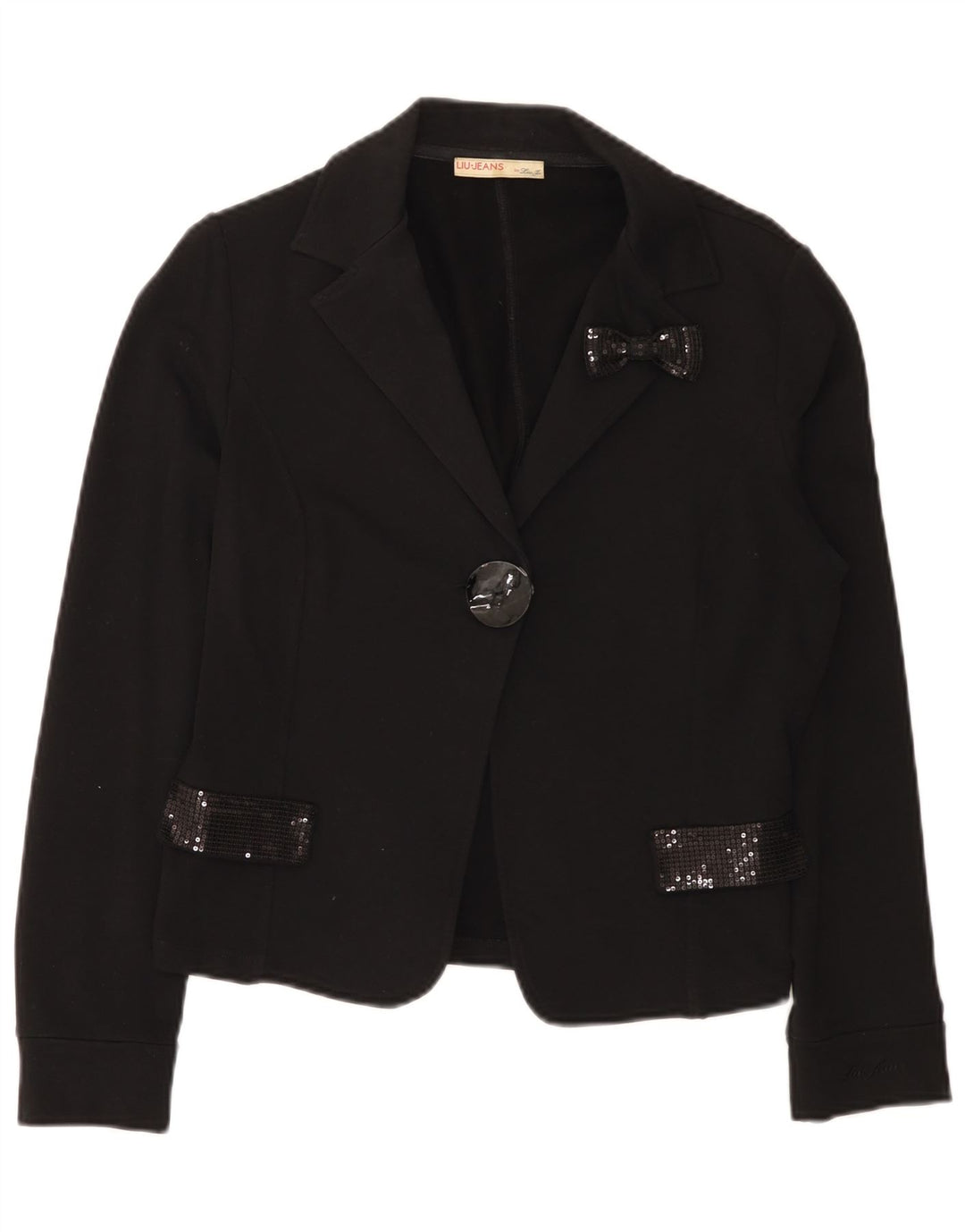 Giacca blazer a 1 bottone da donna Liu Jo UK 18 XL cotone nero