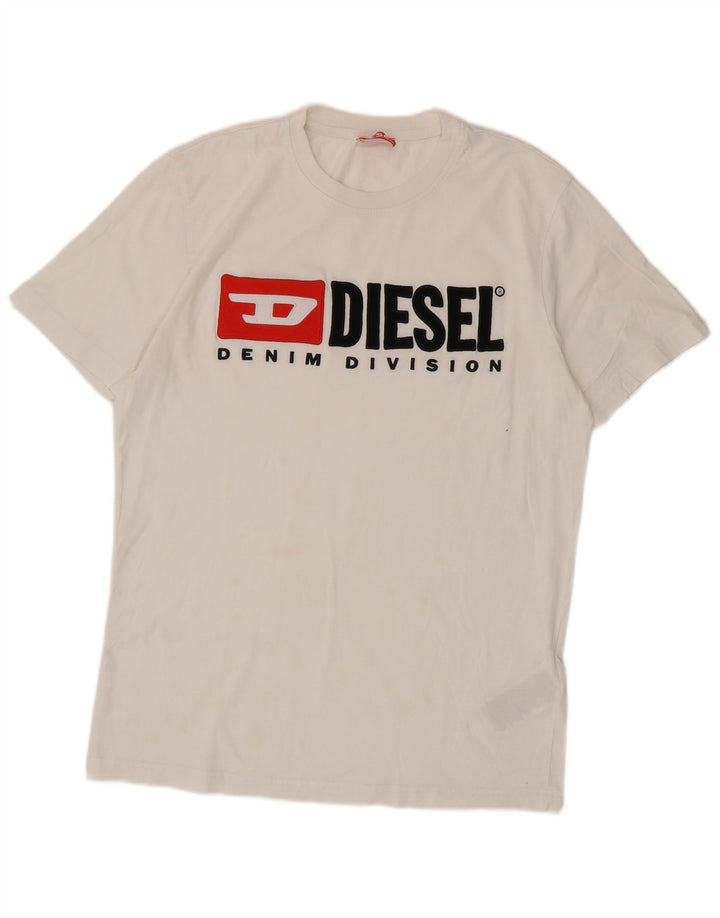 T-shirt grafica da uomo Diesel Top XL in cotone bianco