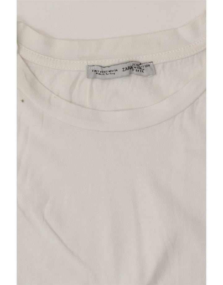 T-shirt grafica da donna Zara Top UK 10 piccola bianca