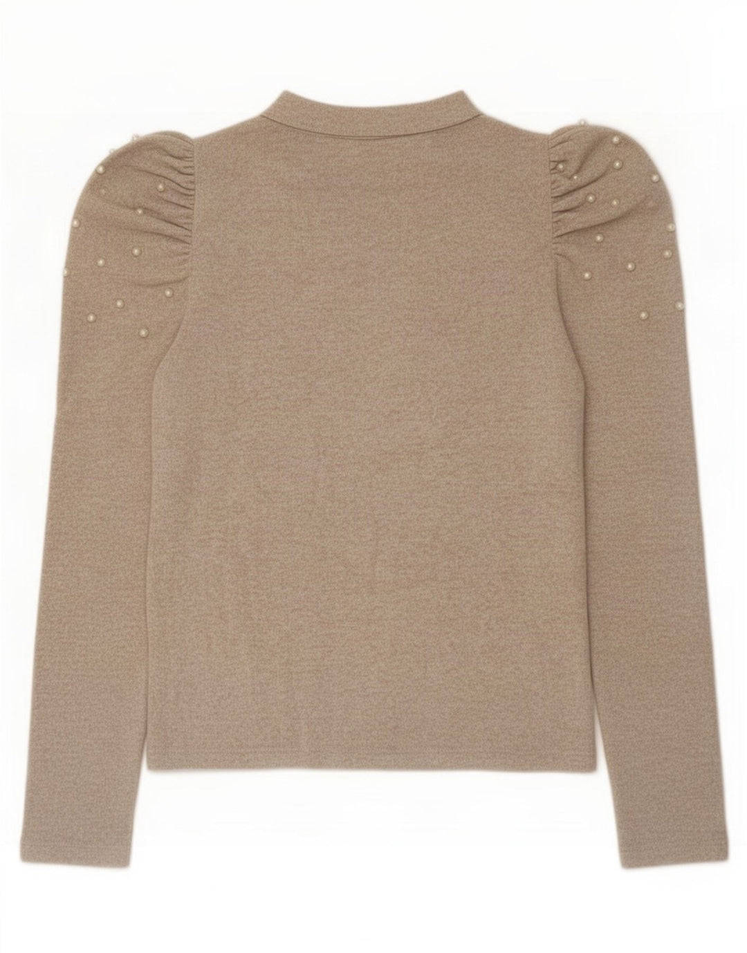 Top Zara da donna a maniche lunghe UK 12 Beige medio screziato