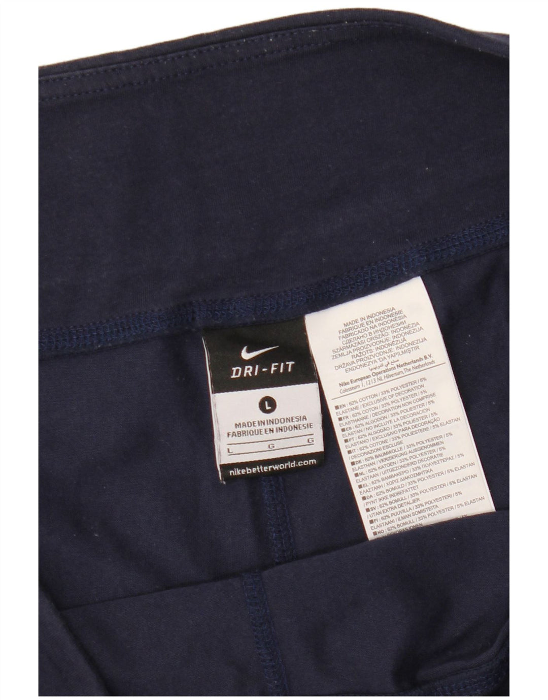 Pantaloncini sportivi da donna NIKE Dri Fit Graphic Bermuda UK 16 Large Blu Navy