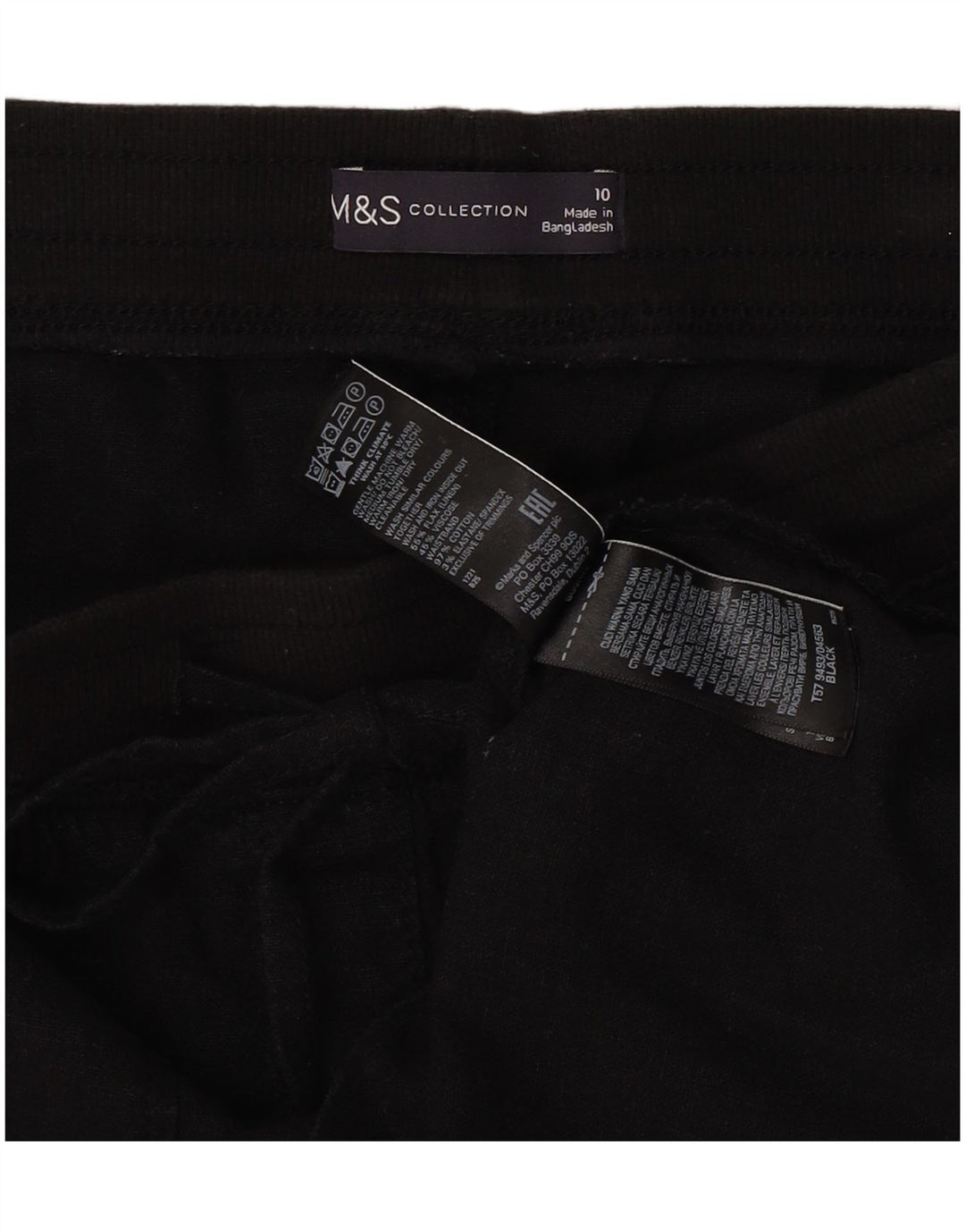 Gonna longuette da donna Marks & Spencer UK 10 piccola W30 lino nero