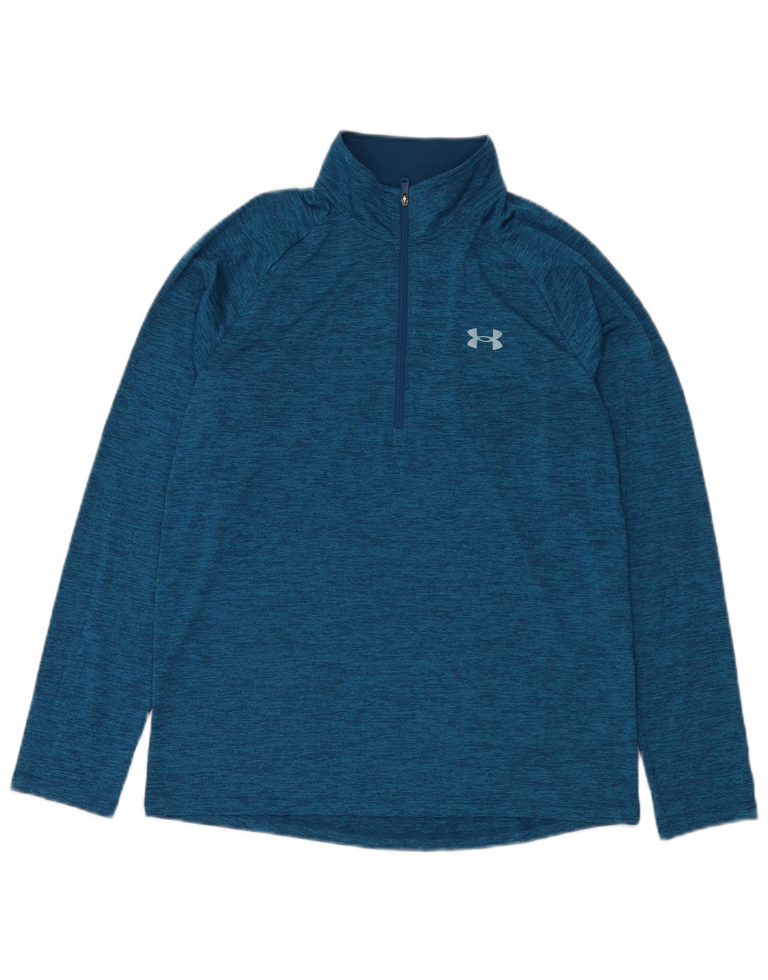 Maglia da ginnastica Under Armour da uomo con zip e collo, blu medio screziato