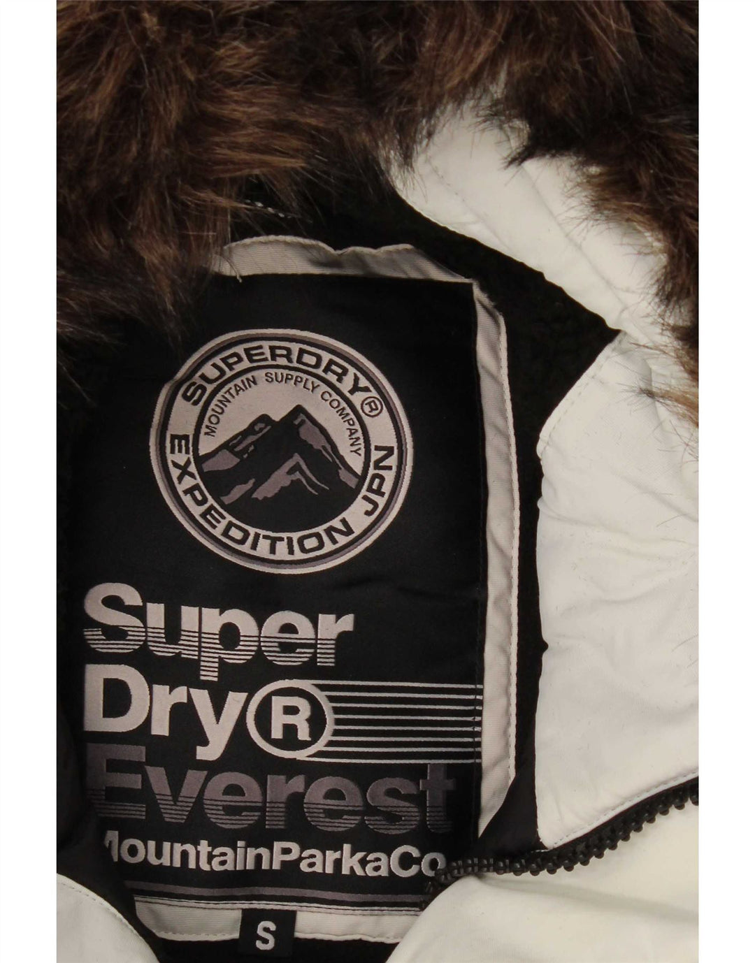 Giacca parka da uomo con cappuccio Superdry UK 36 Small Poliestere bianco