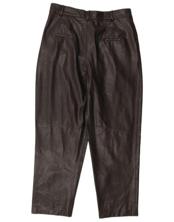 Pantaloni Zara da donna in ecopelle con tasselli piccoli W26 L25 poliestere nero