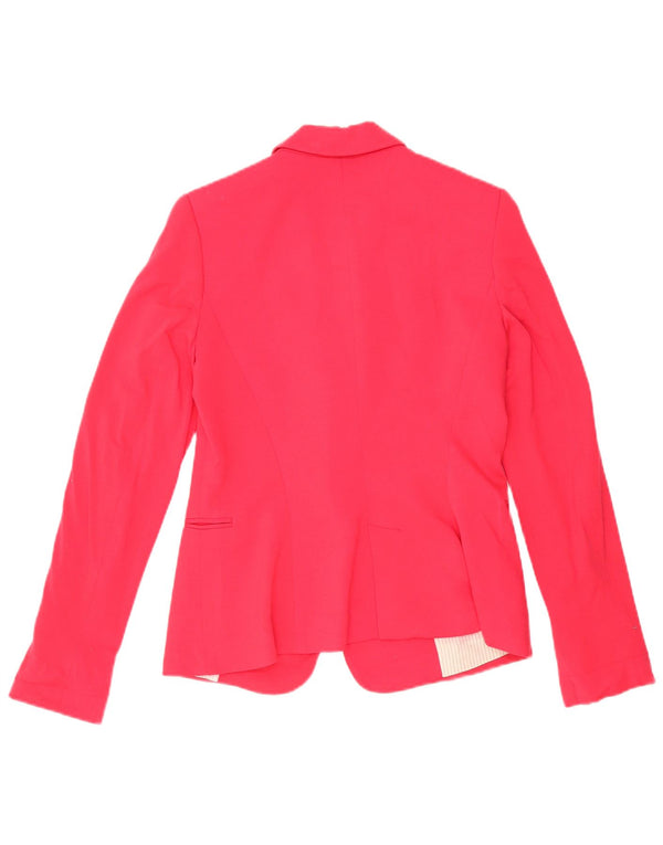 Giacca blazer a 1 bottone da donna Zara UK 12 viscosa rosa medio