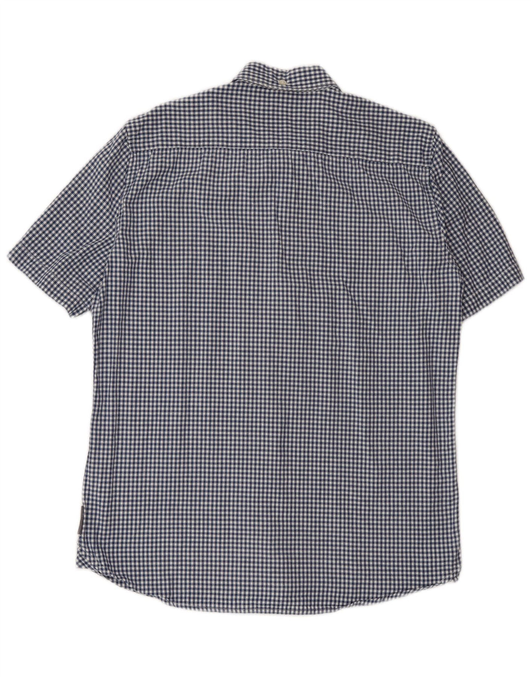 Camicia a maniche corte da uomo French Connection in cotone a quadretti blu navy medio