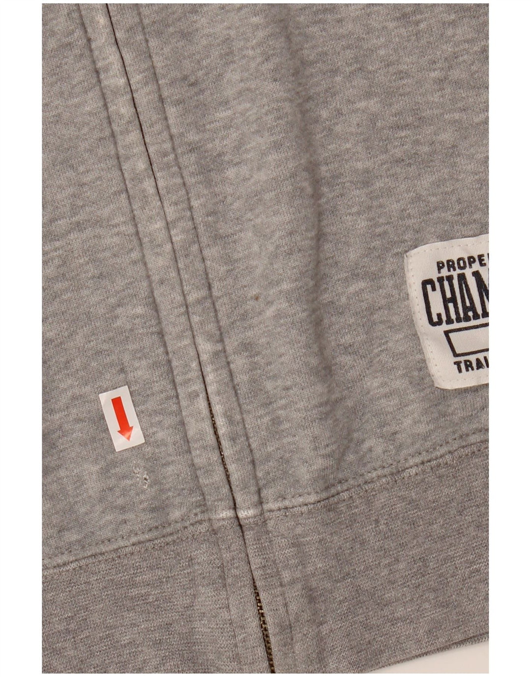 Maglione con cappuccio e zip grafica da uomo Champion XL in cotone grigio