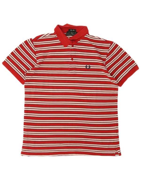Polo da uomo slim fit Fred Perry piccola in cotone a righe rosse