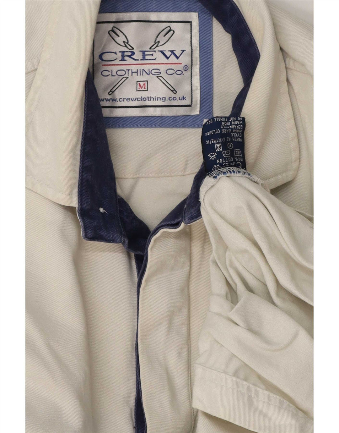 Crew Clothing Camicia pullover da uomo in cotone a righe bianche medie
