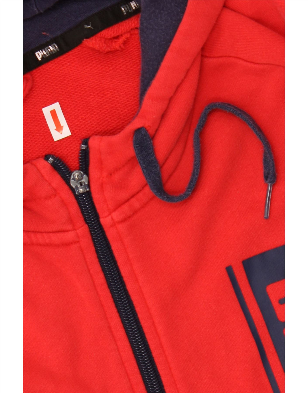 Felpa con cappuccio e zip grafica PUMA da uomo 2XL in cotone rosso