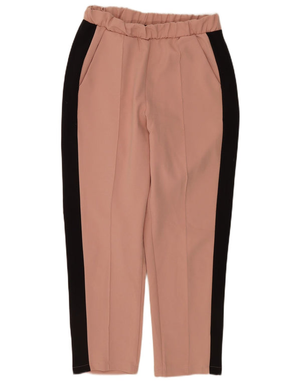 Pantaloni chino dritti da donna ZARA piccoli W26 L25 color block rosa