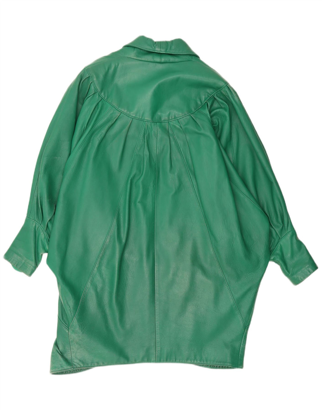 Cappotto in pelle oversize da donna vintage UK 20 2XL Pelle verde