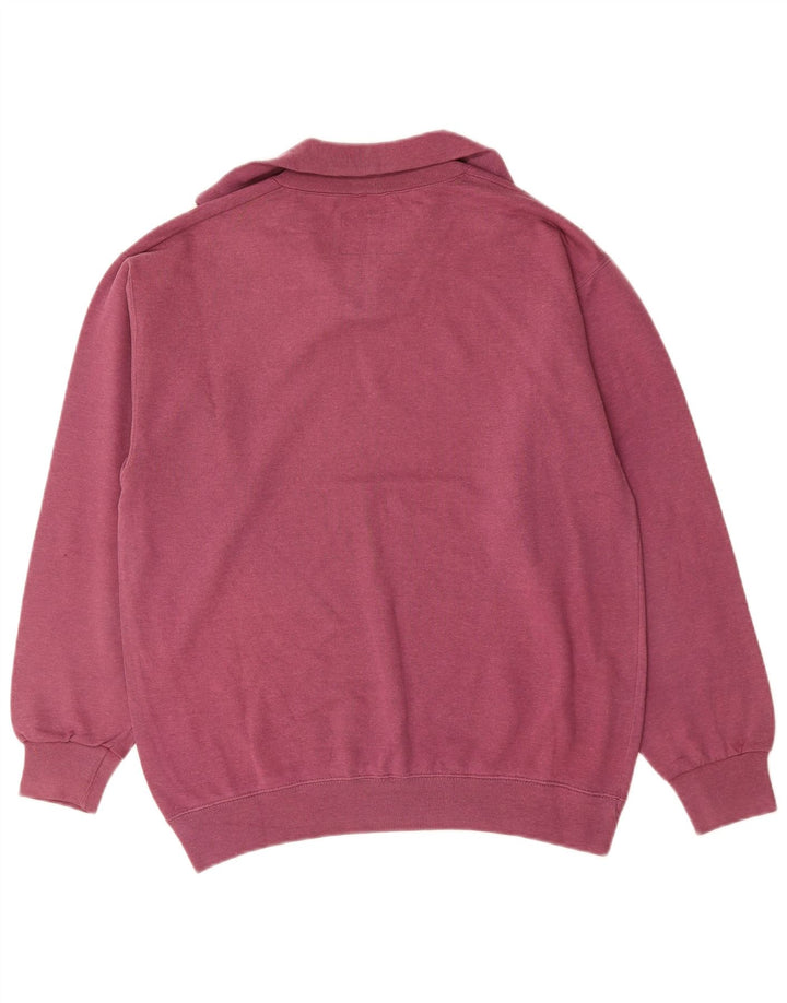 CHAMPION Mens Zip Neck Sweatshirt Jumper Medium Pink