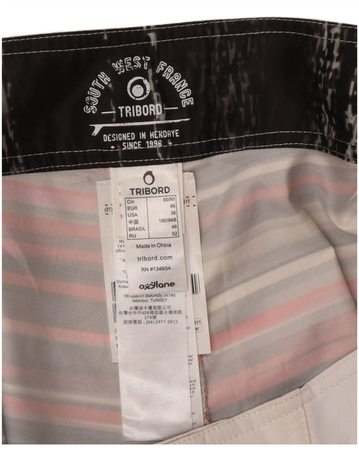 Pantaloncini da bagno cargo da uomo TRIBORD EU 46 piccoli a righe multicolori