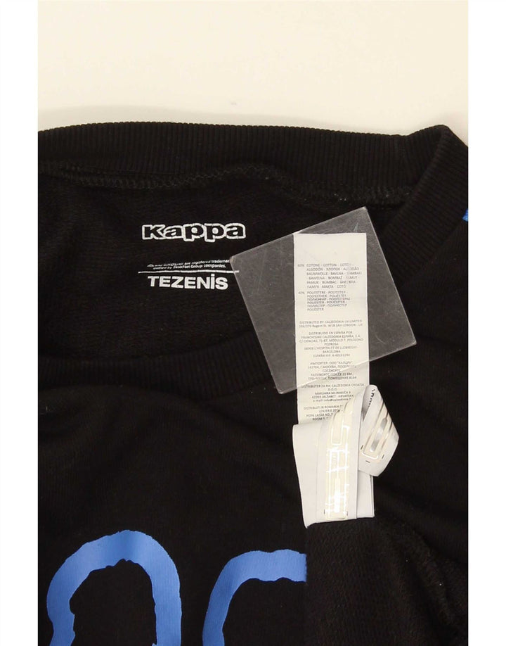 Felpa grafica da uomo Kappa Maglione grande in cotone nero