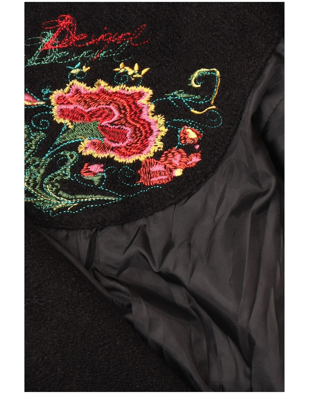 Desigual Womens Graphic Overcoat UK 10 Small Black Floral