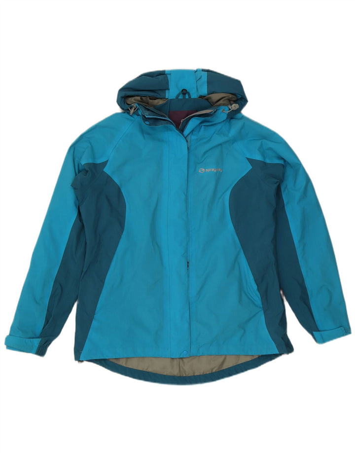 Giacca a vento con cappuccio da donna Sprayway UK 12 Colorblock blu medio