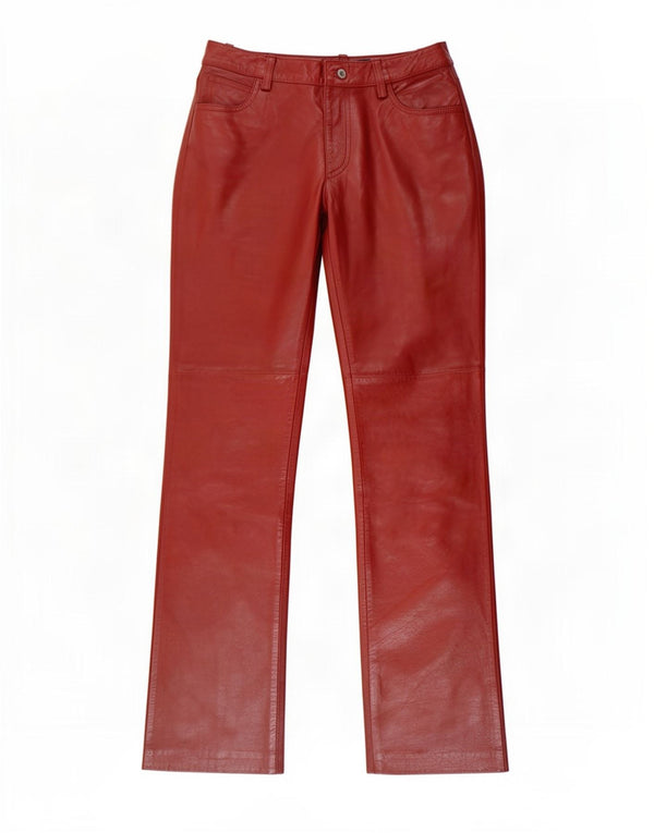Pantaloni in pelle Bootcut da donna Gap US 4 Small W28 L30 Bordeaux