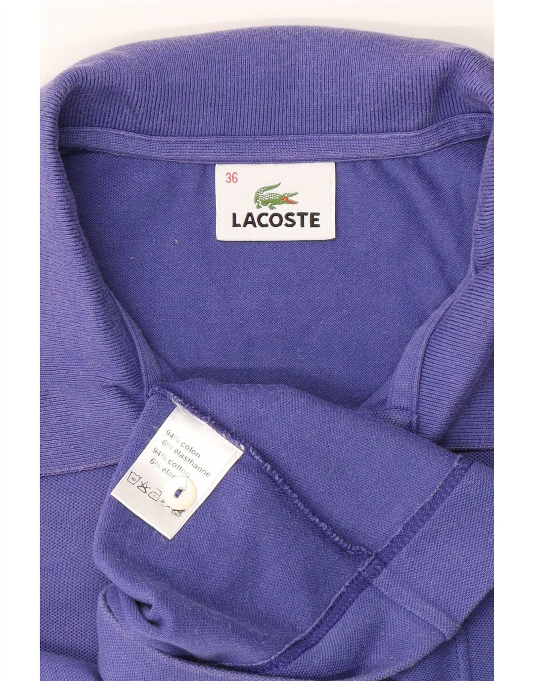 Polo da donna Lacoste taglia 36 piccola in cotone viola
