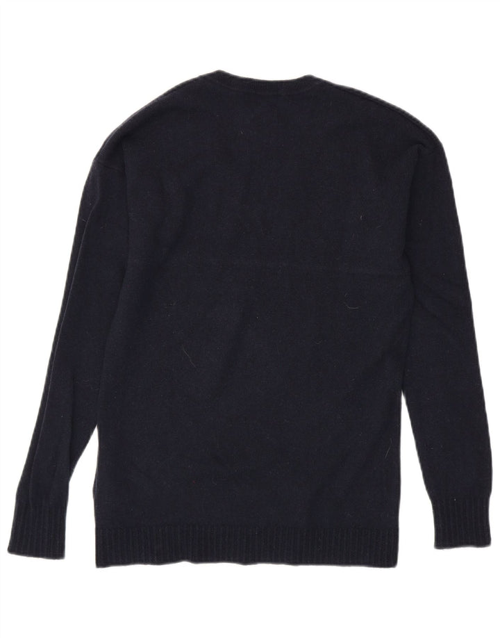 TOMMY HILFIGER Maglione da uomo con scollo a V piccolo in lana blu navy