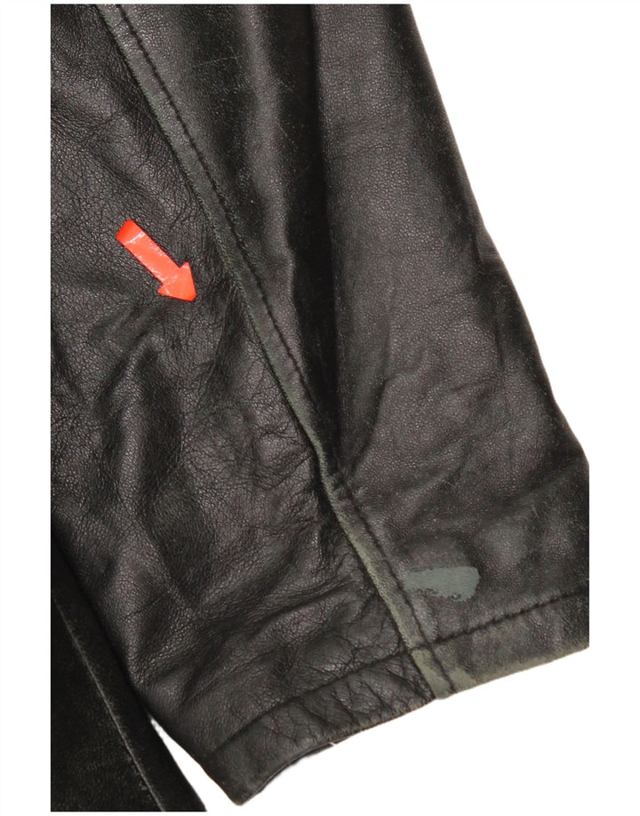 Lavorazione Artigianale Giacca in Pelle Uomo IT 48 Media Pelle Nera