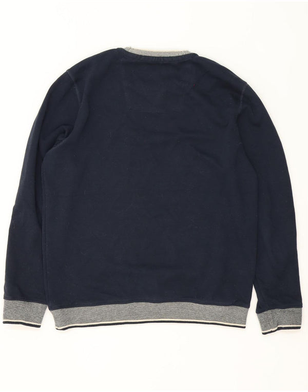Crew Clothing Felpa da uomo Maglione grande Poliestere color block blu navy